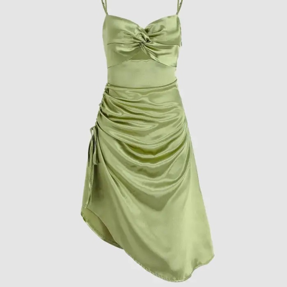 Fairycore Satin Green Dress from Cider